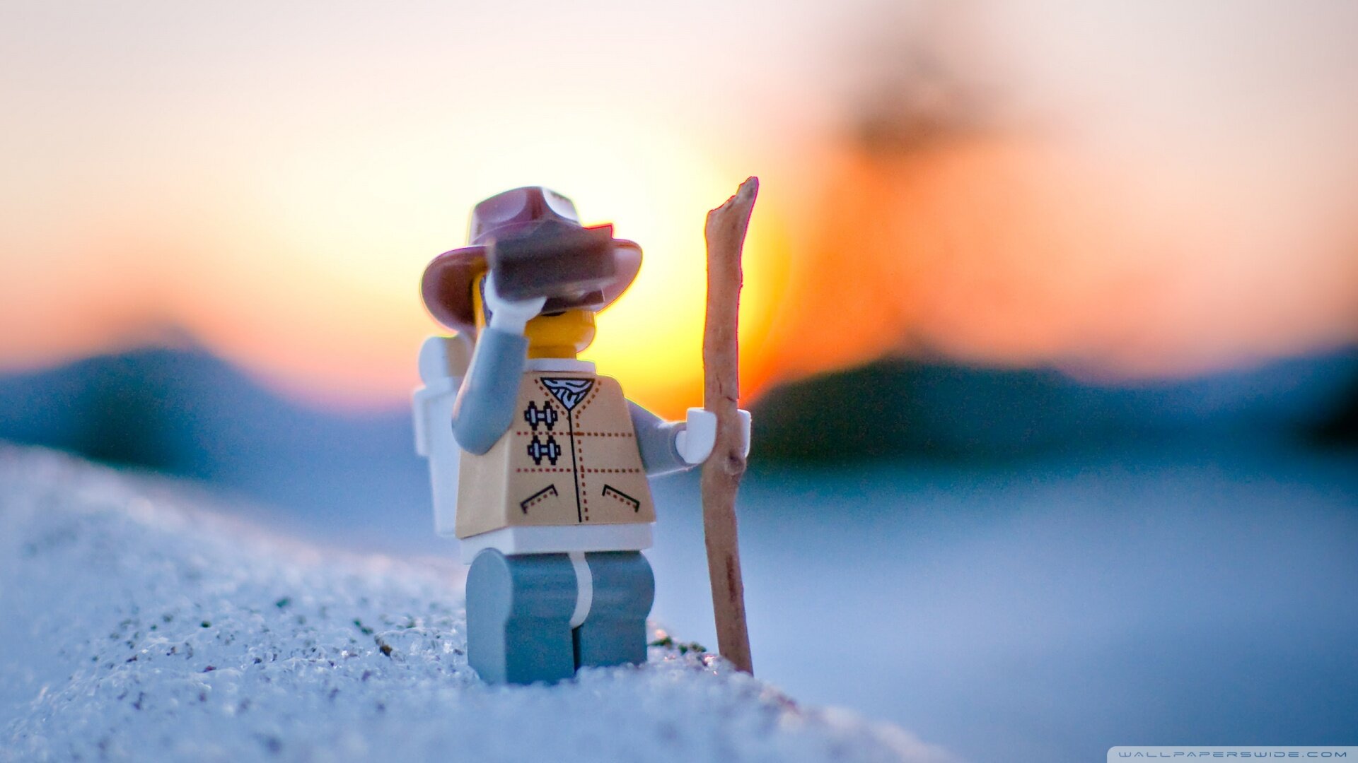 Lego person dressed like and explorer