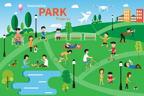 Image of people playing in a park