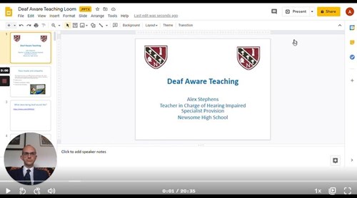 Deaf aware teaching video
